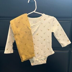 Pehr Bodysuit and Pants set, 3-6M, like new